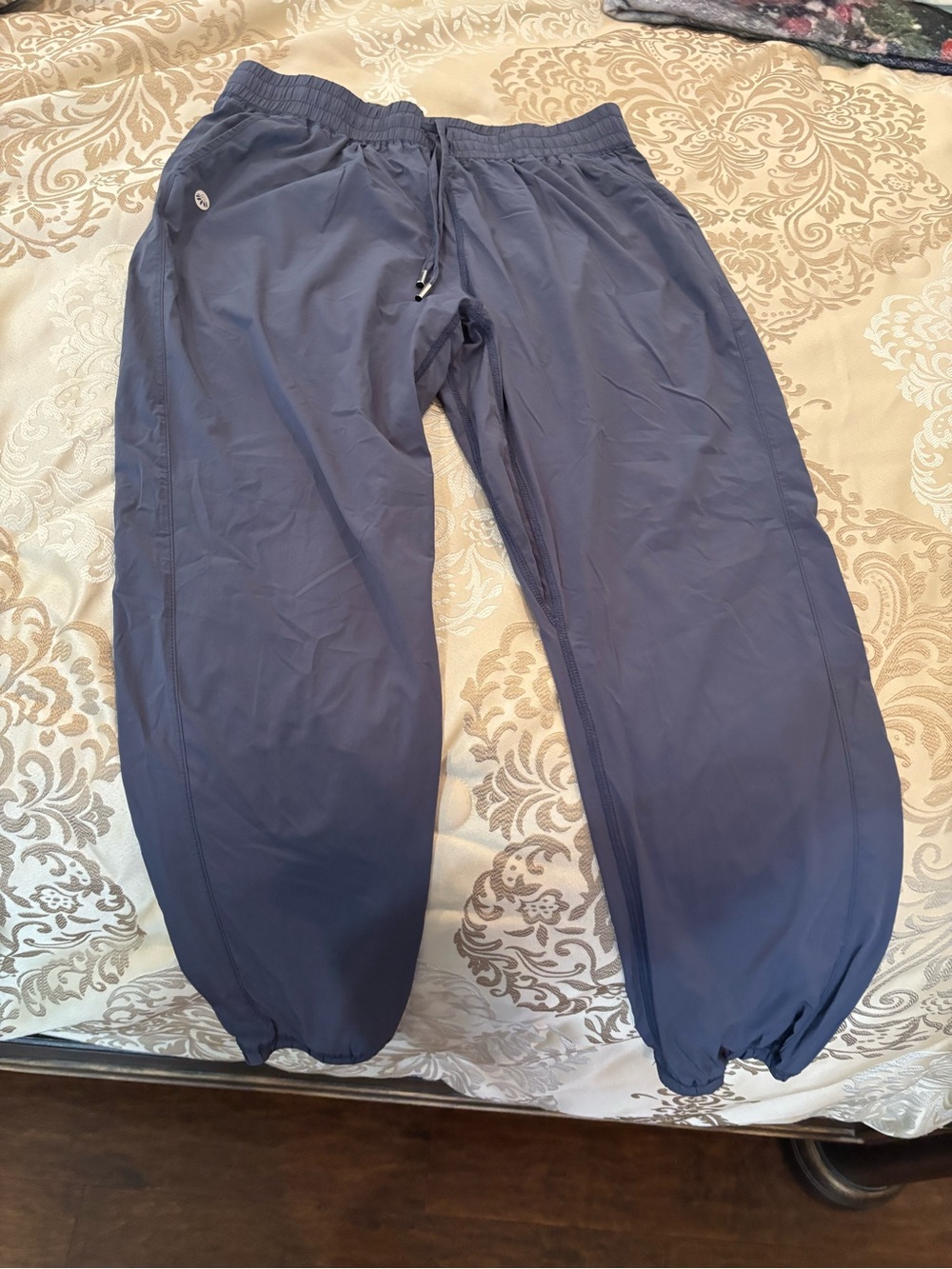 Senita Athletics Navy Elastic-Waist Jogger Pants